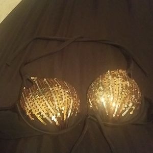 Victoria's Secret Sequin Bikini Halter Swim Top